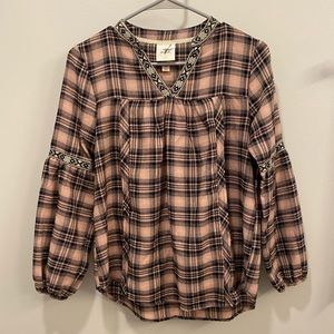 Knox Rose Flannel Blouse Top